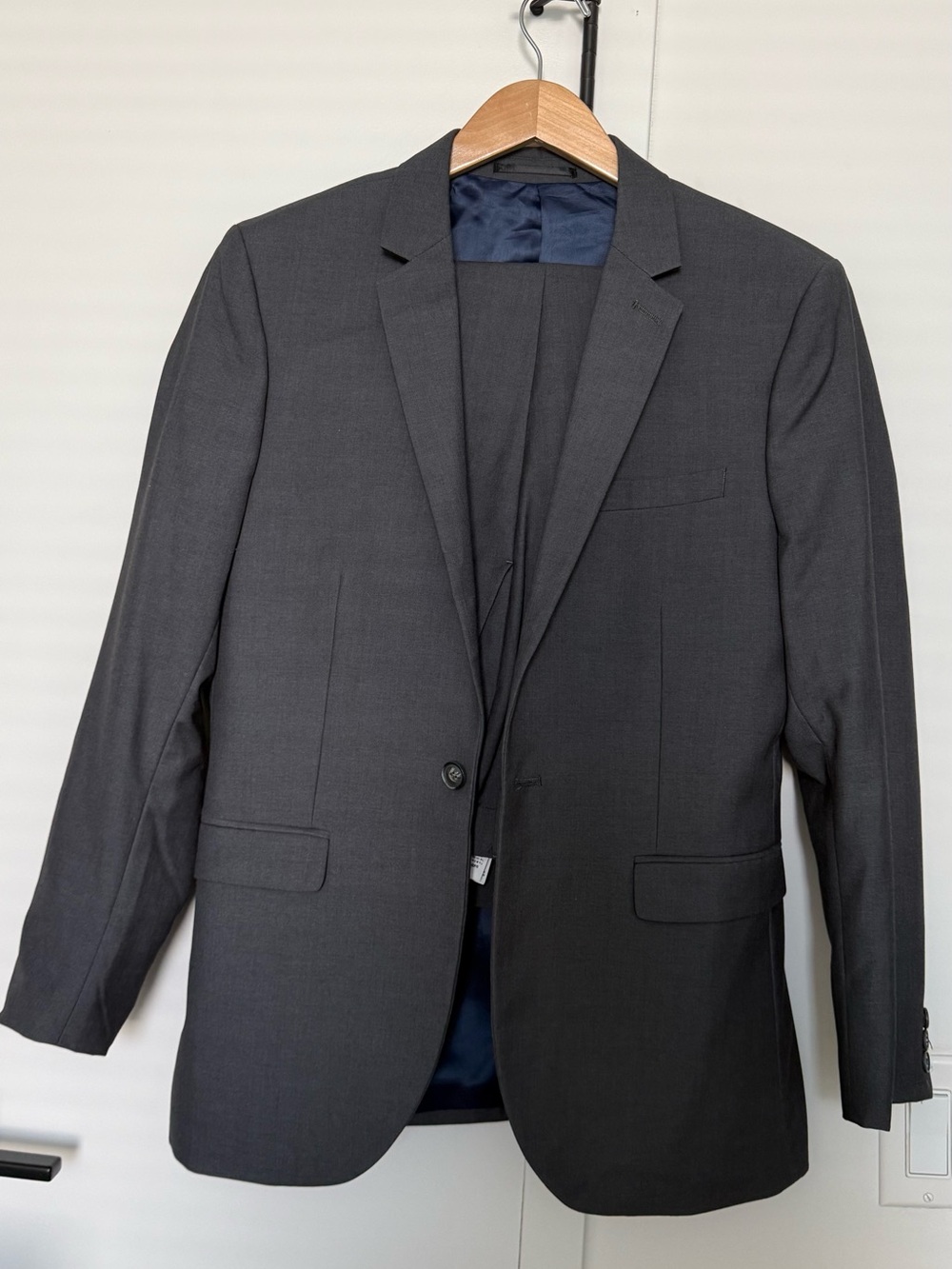 Topman Dark Charcoal Single-Breasted Suit Blazer and matching pants